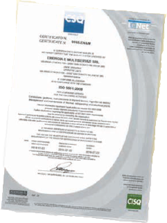 Certificato ISO 9001 Energia & Multiservizi